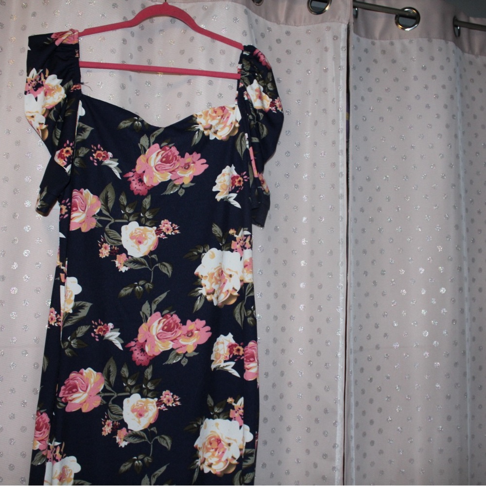 Navy blue flower dress